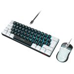 RedThunder 60% RGB bekabeld gaming-toetsenbord en muisset, mini gaming-toetsenbord, 62 toetsenbord, DE-lay-out, ultralichte 7200 dpi-muis met honingraatstructuur voor pc, Mac, PS5, Xbox gamer