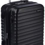 Beste trolley handbagage Amazon Basics Hardshell Koffer Klein - Uitbreidbare ABS Handbagage met 4 Dubbele Zwenkwielen - Krasbestendig en Lichtgewicht - 55 x 37,5 x 25,5cm - Zwart