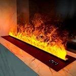 3D-waterdamphaard, waterdamphaard Slimme binnenhaard met 7 instelbare vlamkleuren, afstandsbediening, geborsteld roestvrij staal, oververhittingsbeveiliging, 50 cm/19,68 inch