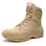 NORTIV8 Militaire tactische werklaarzen voor heren, leren gevechtslaarzen voor motorfietsen,Size 46,Zand,DESERT