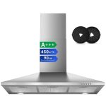 SNDOAS Afzuigkap 90cm Zilver Roestvrijstaal Piramide Wandkap