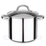 GSW 990196 Montreal groentepot met glazen deksel, roestvrij staal, zilver, 31 x 22 x 18 cm