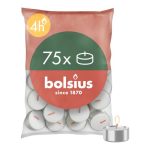 Bolsius D-light Theelichtjes, 75 stuks, in zak, lengte brandduur 4 uur, decoratieve kaarsen voor huishouden, wit, bevat natuurlijke plantenwas, zonder palmolie