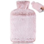 BOLEi Warmwaterkruik met Zachte Hoes, 2L, Lekvrij, Kangoeroezak,Roze