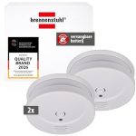 Brennenstuhl rookmelder SET, 2x RM C 9010 met vervangbare batterij (getest volgens EN 14604, doordringend alarmsignaal) wit
