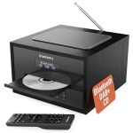 DAB+ radio met CD-speler | Bluetooth 5.0 stereo-installatie | 40W 2.0 stereo keukenradio | Compacte DAB+ & FM muziekinstallatie met dubbele alarmfunctie & afstandsbediening | OAKCASTLE DAB400