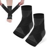 ACWOO enkelbrace, 2-pack enkelsteun voor ligamentschade en verstuikte enkel, ondersteuning voor achillespeesontsteking, steunband voor plantaire fasciitis voor verlichting van hielpijn (L)