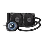 CORSAIR NAUTILUS 240 RS LCD-Vloeistofkoeler voor CPU – 2,1-inch IPS LCD-scherm, 240 mm AIO, Geluidsarm, Daisy-Chain, Intel LGA 1851/1700, AMD AM5/AM4, 2x RS120-Ventilatoren Inbegrepen – Zwart