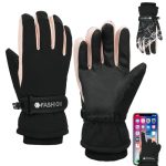 Adiwo Ski-handschoenen voor dames, touchscreen, waterdichte en winddichte warme handschoenen, antislip, thermisch verdikt, koudebescherming, wintercadeaus voor dames, voor fietsen, hardlopen, wandelen