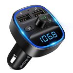 Beste FM transmitter LENCENT Bluetooth Transmitter, Bluetooth FM-zender voor de auto, Blaue LED