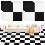 DAJAVE Set van 20 pvc-vloerbedekking, zelfklevende tegels, vinylvloer, 30 x 30 cm, schaakbord (totaal zicht: 6,00 m x 6,00 m), vinylvloer voor keuken, vinyl vloerstickers (zwart en wit)