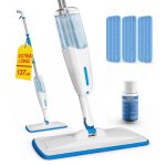 Enigma Spuitdweil 137 cm, Vloerwisser met Waterreservoir voor Nat en Droog Vloerreiniging, Inclusief 3 Microvezelpads en Geconcentreerde Reiniger, Lichtgewicht Dweil voor Laminaat, Tegels en Vinyl