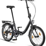 Beste lichtgewicht vouwfiets Chillaxx Bike URBAN 20 inch vouwfiets, klapwiel, 6 versnellingen, licht, Quick-Fold-systeem, lichtgewicht klapfiets, bagagedrager (Zwart)