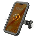 R2B Telefoonhouder fiets met powerbank 5000 mAh, waterdichte fietshouder telefoon, smartphone houder fiets met draadloos opladen voor motor, scooter en e bike