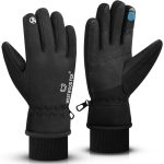 Beste skihandschoenen heren WESTWOOD FOX Waterdichte winterhandschoenen voor heren, winddichte, warme skihandschoenen, aanraakscherm, slipvaste handschoenen voor fietsen, snowboarden, wandelen, hardlopen en buitensporten (zwart,