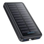 Power Bank USB C 26800 mAh, powerbank op zonne-energie, PD 3,0 A, snel opladen, externe accu, waterdichte oplader op zonne-energie met led-zaklamp, mobiele telefoon, accupack voor camping, outdoor