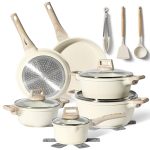 Just Perfecto 15 Delige Pannenset Inductie - Pannenset Met Deksel Voor Alle Waarmtebronnen - Non-Stick Pannen - Glazen Deksel - Anti-Aanbak Kookpannenset - Pannen Zonder PFOA - PFAS