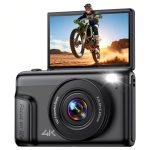 Beste digitale camera 4K Digitale Camera Fotografie voor Vlogging: 64MP Compacte Camera's met Flip Scherm 16X Zoom - Cadeau voor Beginners/Kind/Tiener - Vintage Apparaat Foto Video Cam Zwart voor Jongens Meisjes'