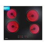 AURAKICH keramische kookplaat 4 platen, inbouw-kookplaat met slijtvaste glaskeramiek, 2 jaar garantie, 59cm, 6000W Touch, 9 vermogensniveaus, timer 1-99 min, kinderveiligheid, voor alle potten
