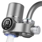 HOTUT Waterfilter Kraan, Kraanwaterfilter met LED-display, Filterkraan voor Keuken, Drinkwaterfilter met UV-blauw licht, Waterfilter voor Thuis, Kan Lood, Chloor, Zand en Zware Metalen Verwijderen