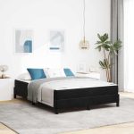Stoffen boxspring met matras Modern minimalisme Zwart 160 x 210 cm