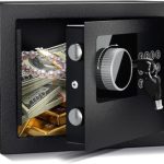Beste kluis voor thuis Kluis voor thuis, diefstalbeveiliging, elektronische kluis met 2 sleutels, vuurvast, waterdicht, digitale beveiligingsbox voor waardevolle spullen zoals geldpistolen en contant geld