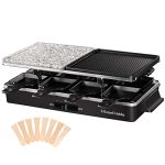 Beste gourmetstel 8 personen Russell Hobbs Gourmetstel, Raclette Multi 3-in-1, 8 Raclettepannetjes & Houten Spatels, Uitneembare grillplaat, Vaatwasserbestendig, Anti-Aanbaklaag, Aluminium & Stenen grillplaat, 1400 Watt, 26280-56