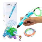 SCRIB3D P1 3D-printerpen met display, bevat 3D-pen, 3 startkleuren PLA-filament, sjabloonboek + projecthandleiding en oplader