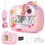 Beste kindercamera met printer Lullu Kindercamera direct printen, 48MP 1080P HD digitale kindercamera