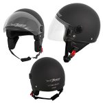 Beste scooterhelm A-Pro Jethelm, scooterhelm, met vizier, mat zwart, maat XL