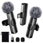 BYbrutek Draadloze Lavalier-microfoon met Lightning-adapter en opbergtas - voor iPhone, iPad en Android-telefoons - mini-microfoon voor video-opnames en podcasts met ruisonderdrukking