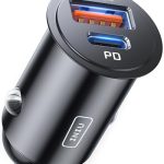 INIU 60W Autolader, [USB C 30W +USB A 30W] Snel Opladen Sigarettenaansteker