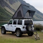 VEVOR Daktent met harde schaal, autotent voor 2-3 personen, harde daktent met verstelbare telescopische ladder, dik matras, waterdicht, winddicht, voor jeep, SUV, bestelwagen, pickup, driehoekig