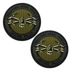 Onbemand luchtvaartuig drone piloot geborduurde applicaties patches, tactische militaire moraal outdoor rugzakken armband badges, 8 cm, haakbevestigingen met lus achterkant, set van 2