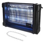 kwmobile UV vliegenvanger 20 Watt - 80 m² bereik inclusief ophangketting - Elektrische insectenlamp met stroomkabel - Muggen- en vliegenlamp