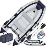 KESSER® Rubberboot 3,20 m voor 4 personen - Wave motor geschikt vrijetijdsboot, peddelboot, motorboot, visboot - met 2 zitbanken - aluminium bodem, peddel, pomp, reparatieset & tas, opblaasbaar, pvc, grijs