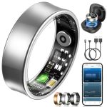 NAIXUES Smart Ring voor heren en dames, fitness ring tracker met gebarenbesturing, hartfrequentie (HRV), SpO2, slaaptracker, 170+ sportmodi, 5ATM waterdicht, smartring voor Android en iOS, maat 8