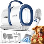 oneisall Hondentondeuse met stofzuiger, 7-in-1 professionele huisdierverzorgingsset, 12000 Pa 99,99% vacuümzuiger, professionele hondenborstel stofzuiger en dierenhaarverwijderaar (LM2-L)