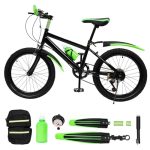 CHIMHOON 20 inch kinderfiets, jongens meisjes mountainbike, 7 versnellingen kinderfiets, groen rood juniorfiets, upgrade kinder-mountainbike voor 8-13 jaar | EU-voorraad (groen)
