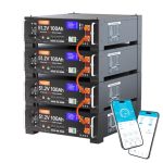 LiFePO4 lithiumbatterij, 48 V, 400 Ah, serverrack batterij met Bluetooth, 100 A BMS met RS485/CAN-communicatie, 20,48 kWh capaciteit, ideaal voor off-grid zonne-energie opslag