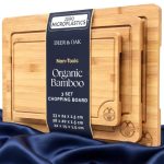 Deer & Oak bamboe snijplank set 3-delig - voorgeolied met sapgroef