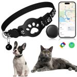 Tracker voor Honden GPS, Halsband Kat Tracker,Huisdier Tracker zonder Abonnement,Compatibel met iOS/Android, Real Time Locatie, Waterdichte IP67 Verstelbare kattenhalsband met 365 dagen Batterijduur