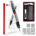 Graveerpen, oplaadbaar, graveergereedschap, set, draadloos, elektrische graveerpen met 30 bits en 5 graveersjablonen voor sieraden, metaal, glas, kunststof