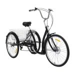 GGbaony Driewieler opvouwbare fiets, 26 inch, driewieler voor volwassenen, 3 wielen, volwassenen, bakfiets