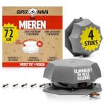 Super Ninja mierenlokdoosjes voor Binnen en Buiten – 4 Stuks, Direct Klaar voor Gebruik, Krachtige Mierenverdelger met Mierenpoeder, Bestrijdt de Koningin en de Hele Kolonie Mieren