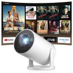 Beste 4K beamer voor thuisbioscoop Salange Mini-beamer, 4K ondersteunt Smart Projector, Android 14.0, Videoprojector, Draagbaar, met wifi 6 en Bluetooth 5.4, auto, Keystone, Kleine Mobiele Telefoon Beamer, Thuisbioscoop Outdoor