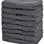NatureMark Set van 8 Handdoeken - 100% Katoen - Absorberende en Duurzame Handdoeken, Maat 50×100 cm, Antracietgrijs