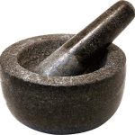 Jade Temple steenvijzel met stamper, in set, effectieve en eenvoudige vijzels, van massief graniet, met een diameter van 13 cm en 7 cm hoogte