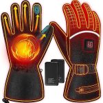 Verwarmbare handschoenen voor heren en dames, 3-traps verwarmde skihandschoenen met 7.4V 4000mAh batterijen, beeldschermaanraking, waterdicht, voor klimmen, wandelen, fietsen, kamperen-L