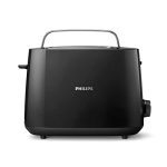 PHILIPS Broodrooster Daily Collection, 8 Bruiningsstanden, 2 variabele sleuven, Geintegreerde opzethouder, Ondooifunctie, Uitneembare kruimellade, Automatische uitschakeling, Zwart (HD2581/90)